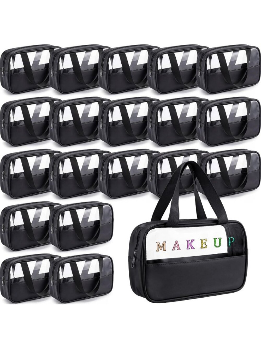 20 Pcs Clear Makeup Bag Set - Translucent Travel Organizer for Cosmetics